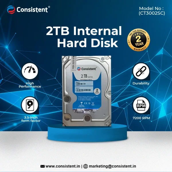 2TB SATA Internal Hard Drive, 3.5 Inch, High Performance Desktop HDD