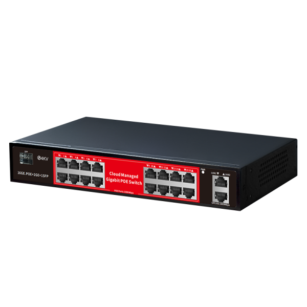 p2_3 Cloud Management PoE Switch Full Gigabit 16 Ports